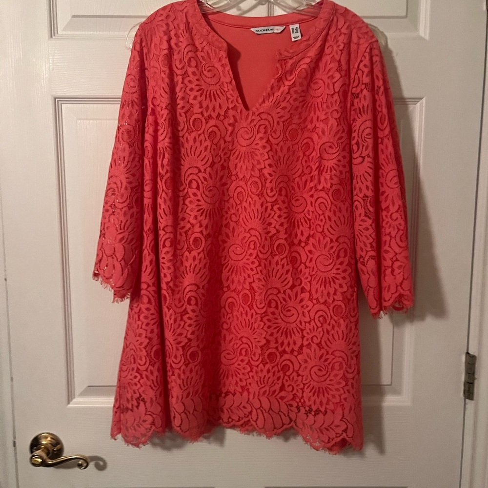 Isaac Mizrahi Pink 3/4 Sleeve Boxy Tunic